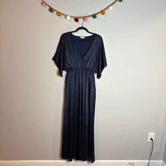 Baltic Born Savannah Print Kimono Maxi in Navy Blue - Picture 2 of 5